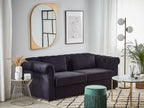 Sofa Bed CHESTERFIELD Velvet Black 3 Seater