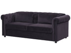 Sofa Bed CHESTERFIELD Velvet Black 3 Seater