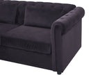 Sofa Bed CHESTERFIELD Velvet Black 3 Seater