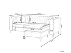 Corner Sofa TIMRA Velvet Navy Blue 3 Seater Left Hand