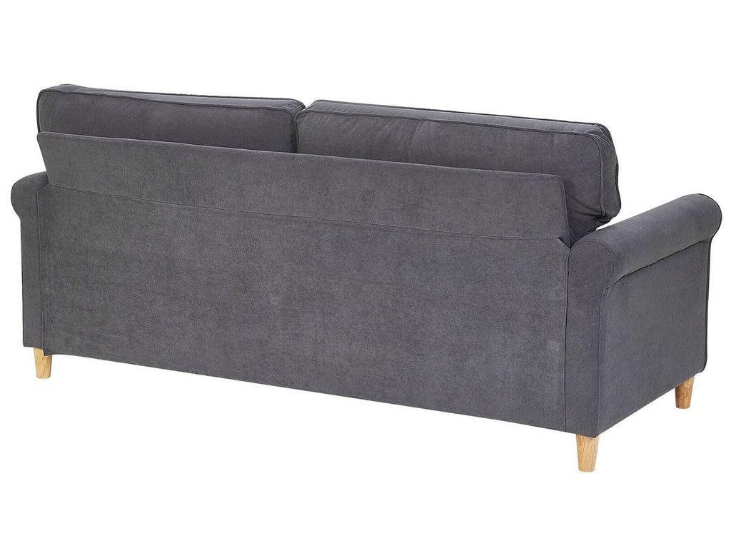 3 Seater Velvet Sofa Grey RONNEBY