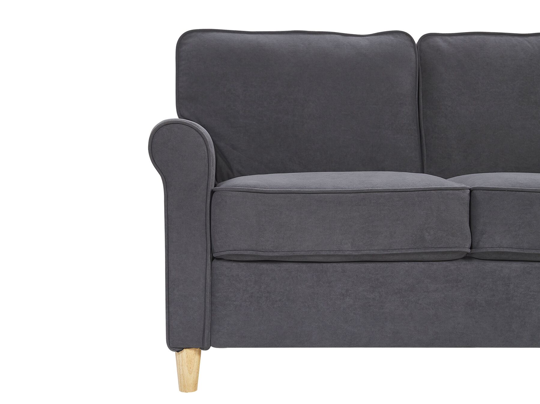 3 Seater Velvet Sofa Grey RONNEBY