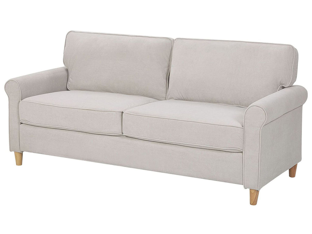 3 Seater Velvet Sofa Beige RONNEBY