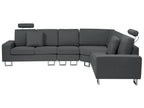 Corner Sofa STOCKHOLM Fabric Dark Grey 6 Seater Left Hand
