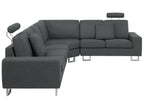 Corner Sofa STOCKHOLM Fabric Dark Grey 6 Seater Left Hand