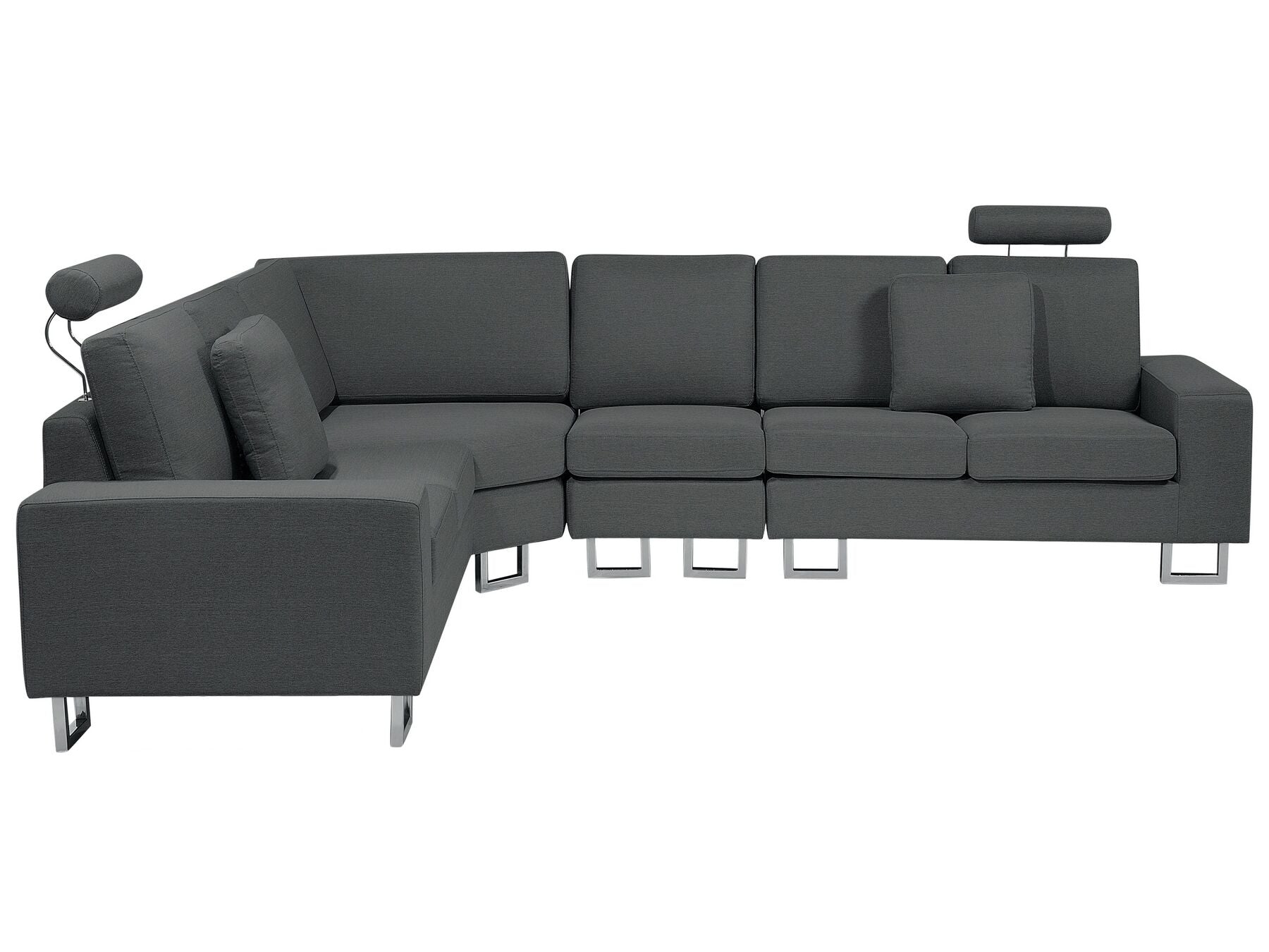 Corner Sofa STOCKHOLM Fabric Dark Grey 6 Seater Right Hand