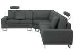 Corner Sofa STOCKHOLM Fabric Dark Grey 6 Seater Right Hand