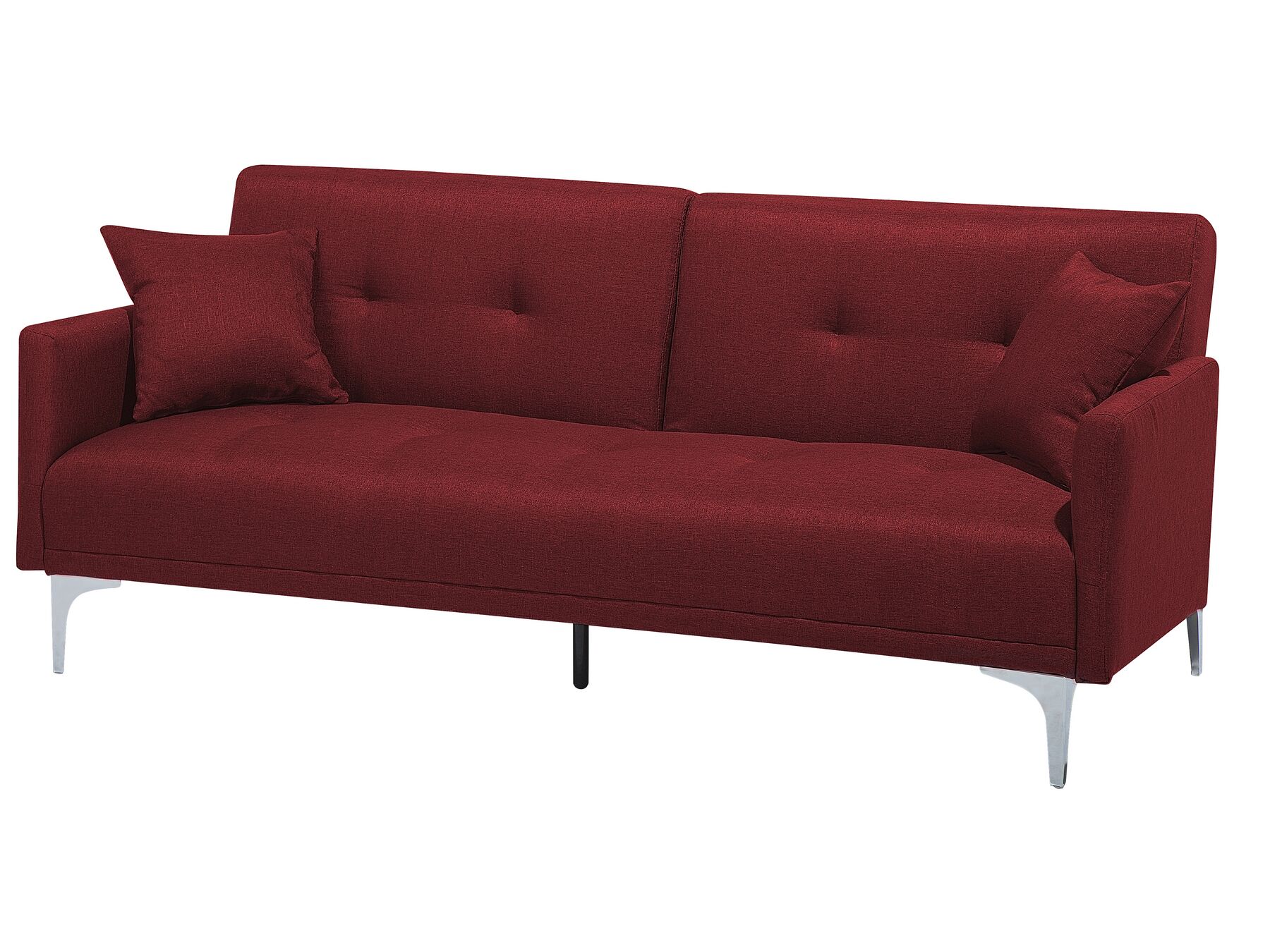 Sofa Bed LUCAN Fabric Dark Red 3 Seater