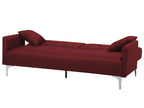 Sofa Bed LUCAN Fabric Dark Red 3 Seater