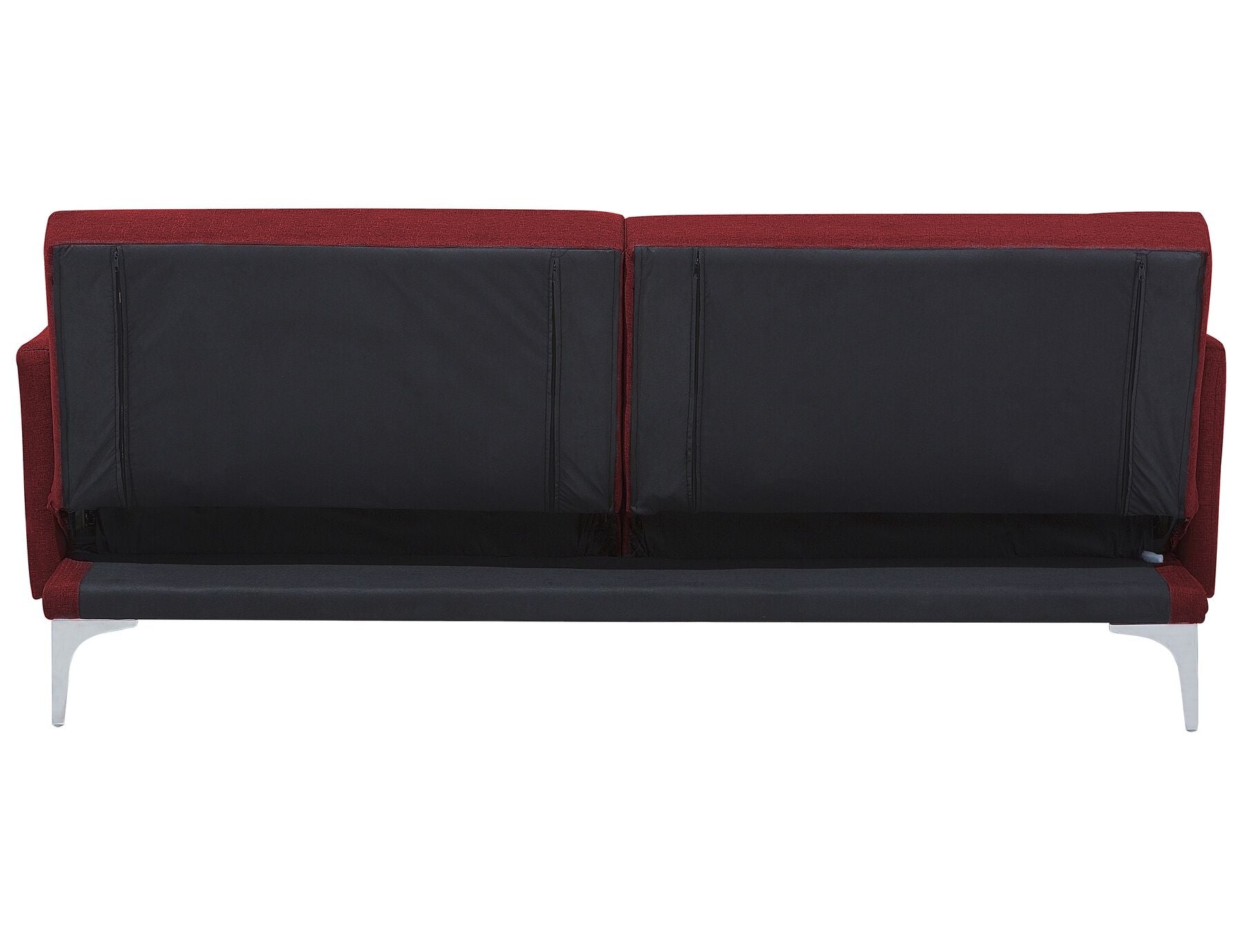 Sofa Bed LUCAN Fabric Dark Red 3 Seater