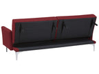 Sofa Bed LUCAN Fabric Dark Red 3 Seater