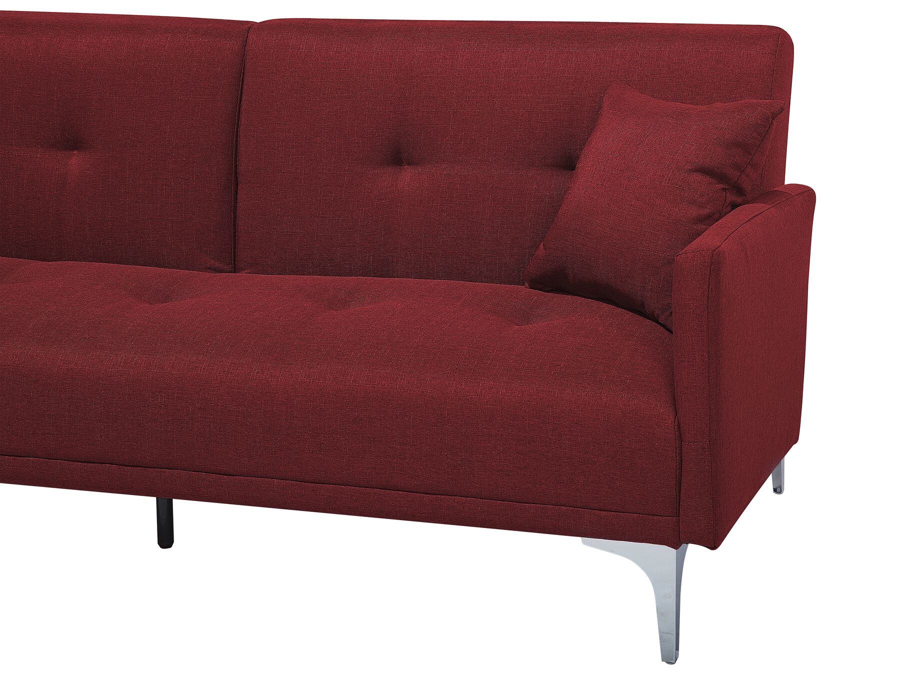 Sofa Bed LUCAN Fabric Dark Red 3 Seater