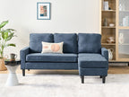 Fabric Sofa with Ottoman Navy Blue AVESTA