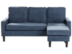 Fabric Sofa with Ottoman Navy Blue AVESTA