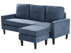 Fabric Sofa with Ottoman Navy Blue AVESTA