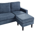 Fabric Sofa with Ottoman Navy Blue AVESTA