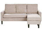 Fabric Sofa with Ottoman Beige AVESTA