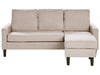 Fabric Sofa with Ottoman Beige
