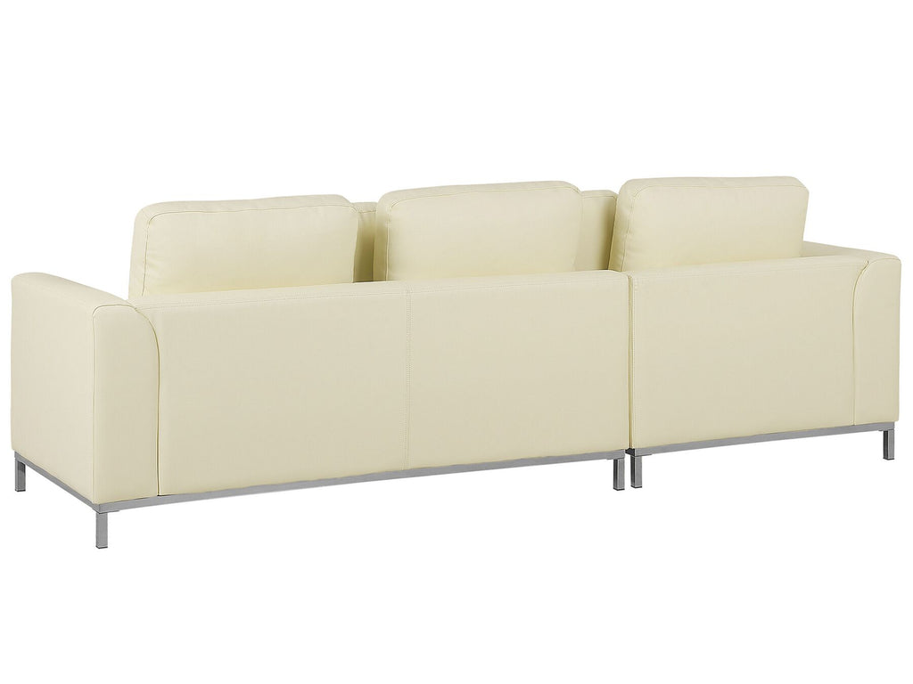 Corner Sofa OSLO Leather Cream 4 Seater Right Hand