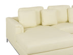 Corner Sofa OSLO Leather Cream 4 Seater Right Hand