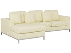Corner Sofa OSLO Leather Light Beige with Ottoman 5 Seater Right Hand
