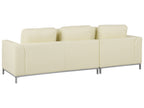Corner Sofa OSLO Leather Light Beige with Ottoman 5 Seater Right Hand