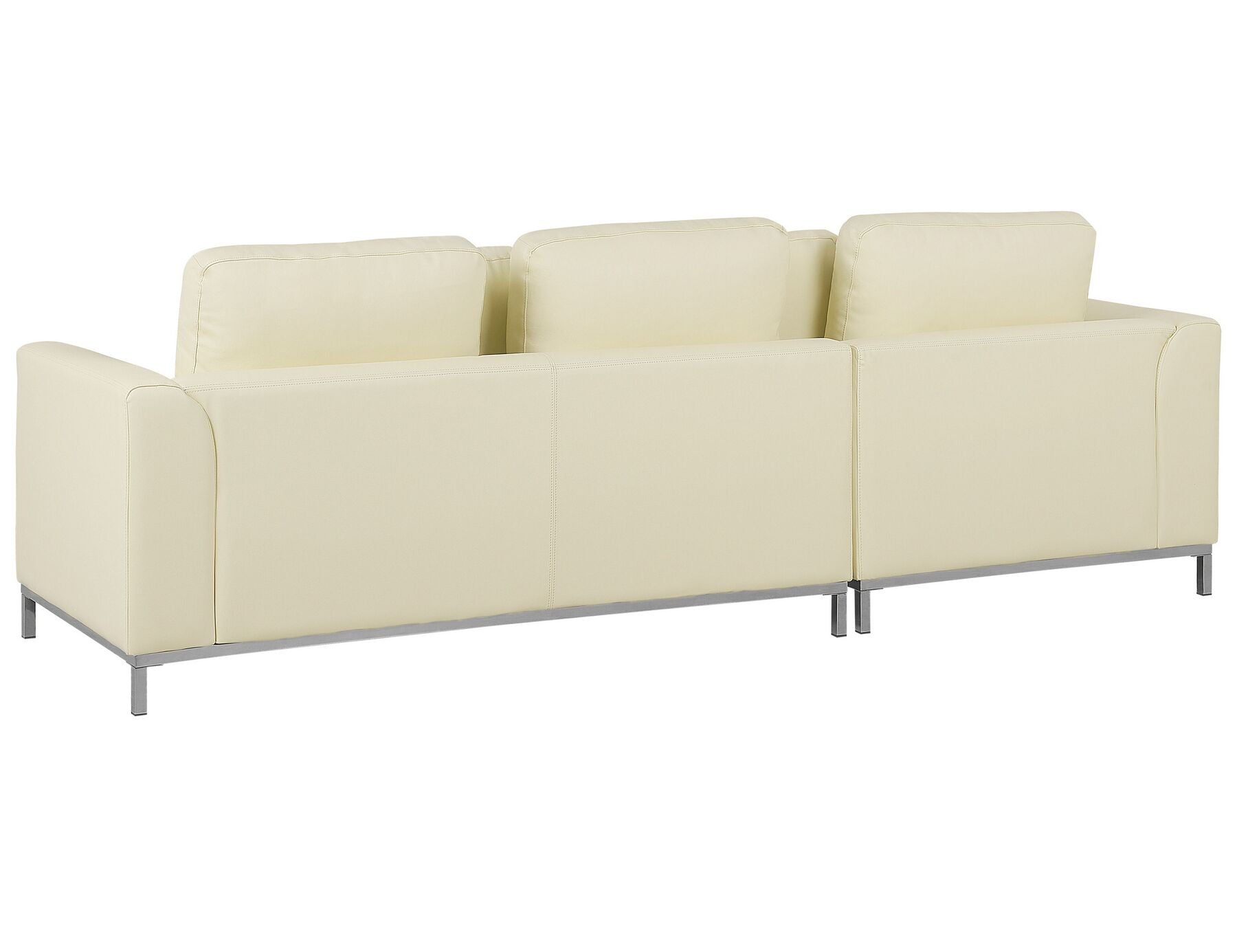 Corner Sofa OSLO Leather Light Beige with Ottoman 5 Seater Right Hand