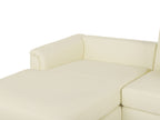 Corner Sofa OSLO Leather Light Beige with Ottoman 5 Seater Right Hand