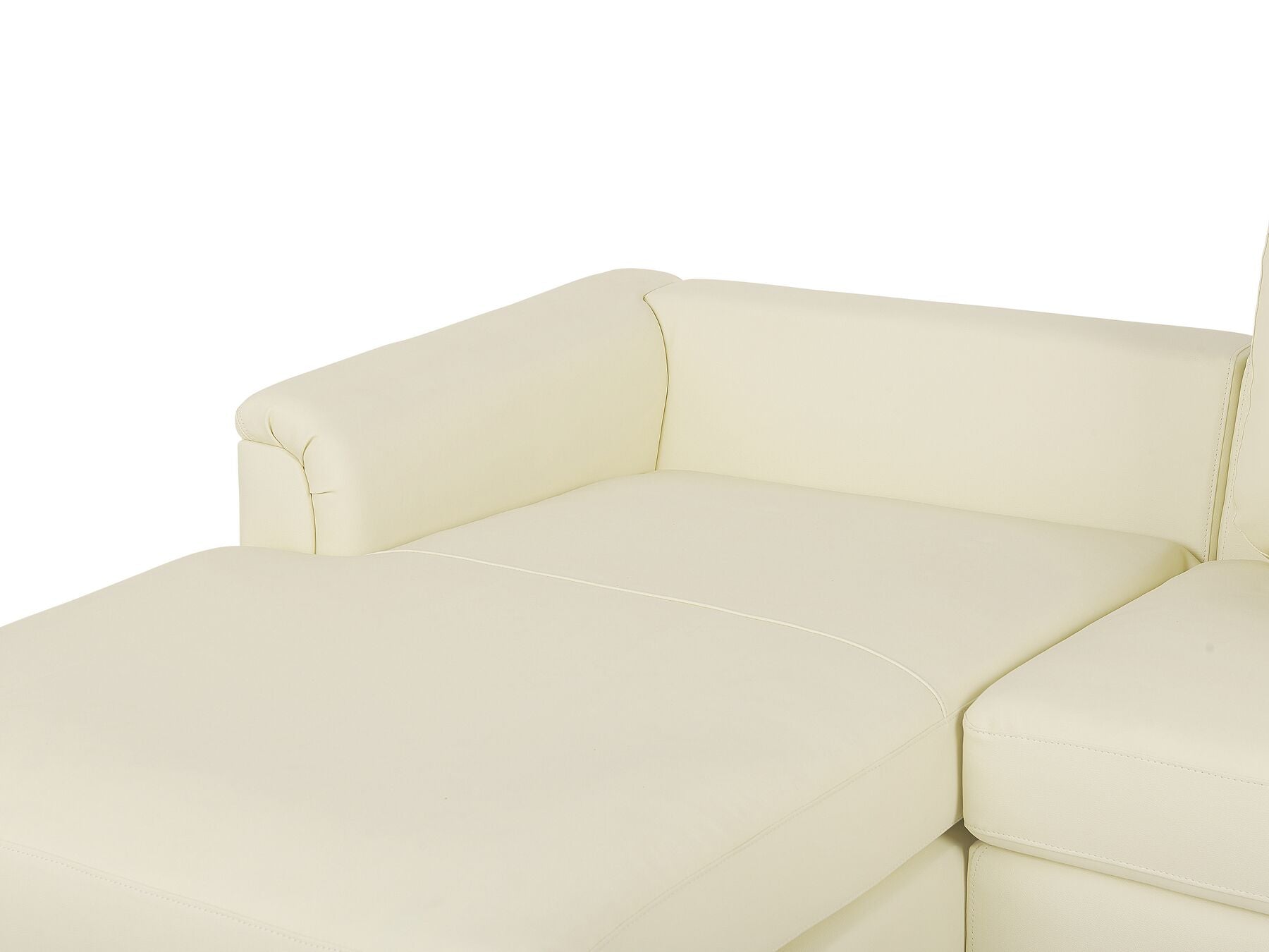 Corner Sofa OSLO Leather Light Beige with Ottoman 5 Seater Right Hand