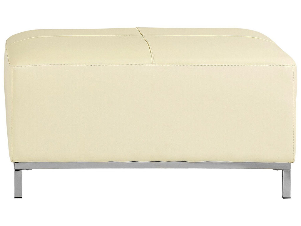 Corner Sofa OSLO Leather Light Beige with Ottoman 5 Seater Right Hand