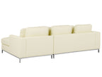Corner Sofa OSLO Leather Cream 4 Seater Left Hand