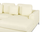 Corner Sofa OSLO Leather Cream 4 Seater Left Hand