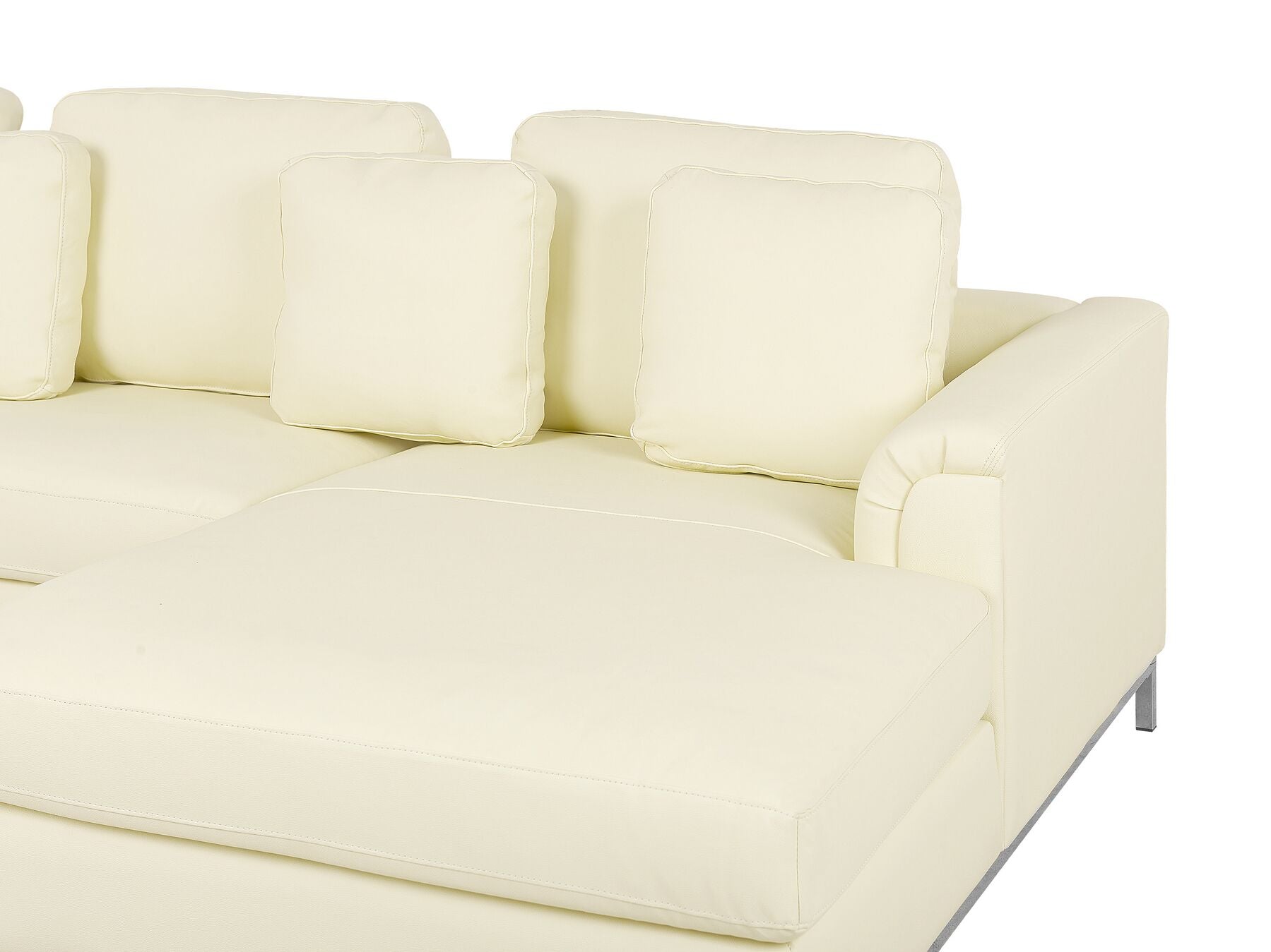 Corner Sofa OSLO Leather Cream 4 Seater Left Hand