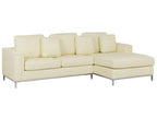 Corner Sofa OSLO Leather Light Beige with Ottoman 5 Seater Left Hand