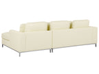 Corner Sofa OSLO Leather Light Beige with Ottoman 5 Seater Left Hand