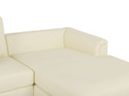 Corner Sofa OSLO Leather Light Beige with Ottoman 5 Seater Left Hand