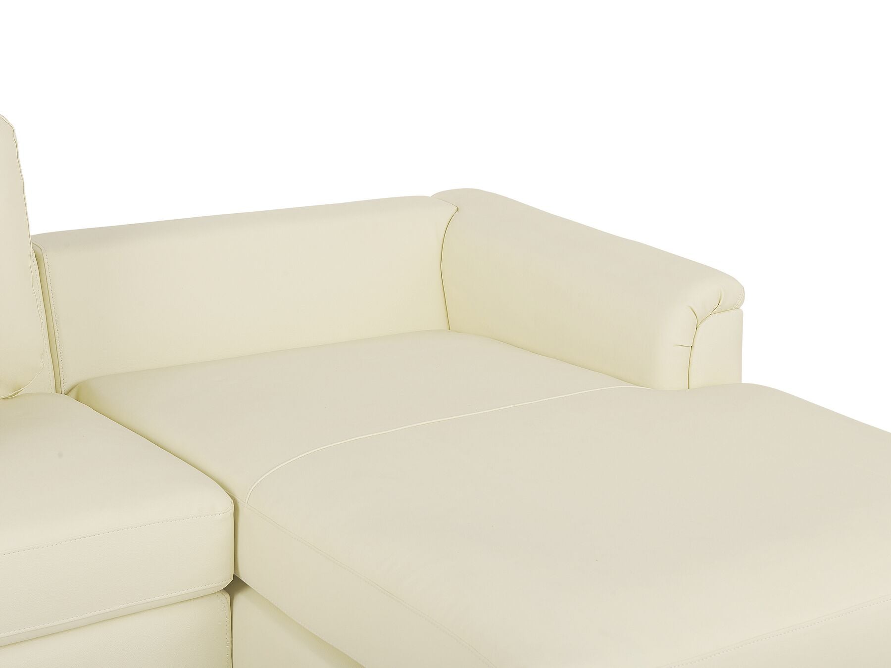 Corner Sofa OSLO Leather Light Beige with Ottoman 5 Seater Left Hand