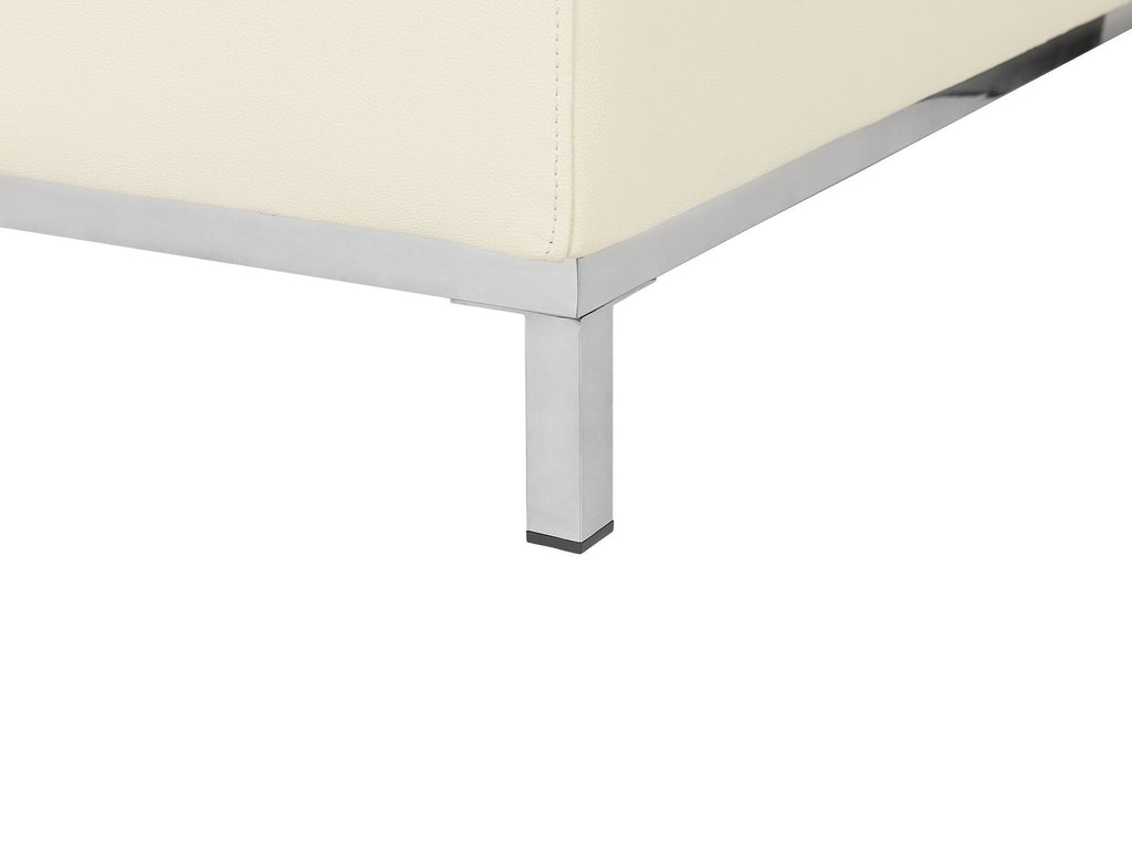 Corner Sofa OSLO Leather Light Beige with Ottoman 5 Seater Left Hand