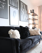 3 Seater Velvet Sofa Black LOKKA