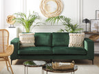 3 Seater Velvet Sofa Green VADSTENA