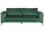 3 Seater Velvet Sofa Green VADSTENA