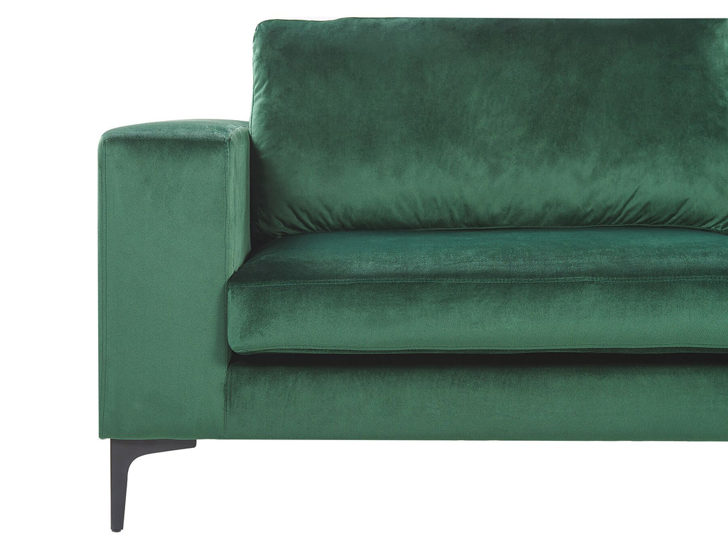 3 Seater Velvet Sofa Green VADSTENA