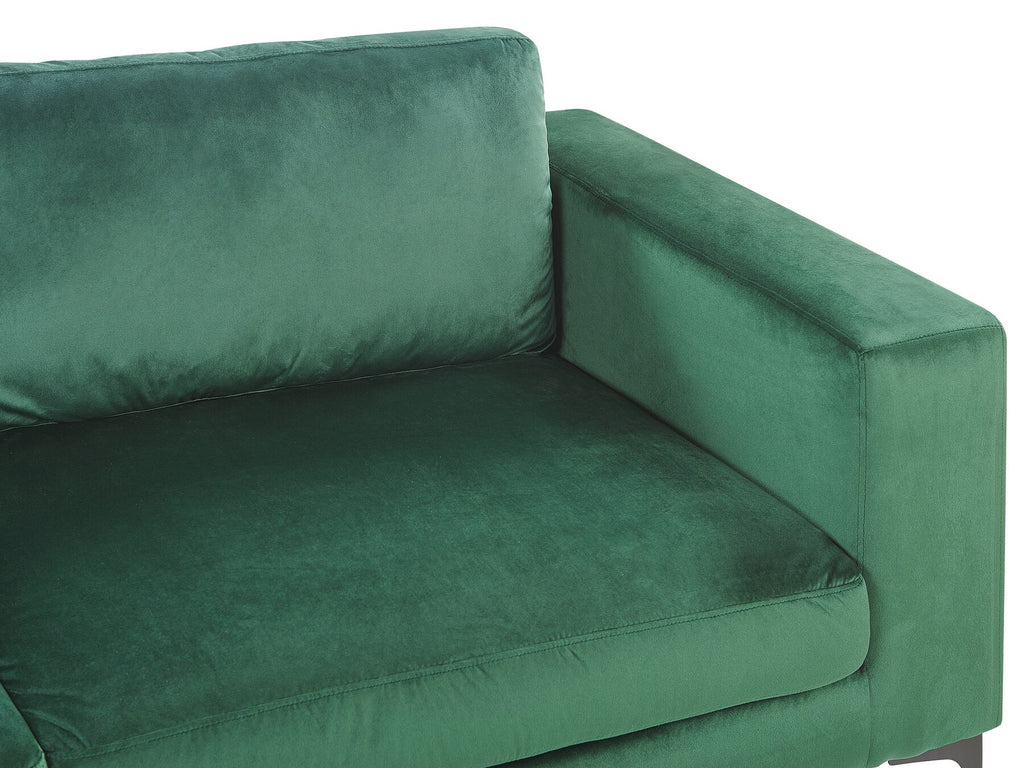3 Seater Velvet Sofa Green VADSTENA