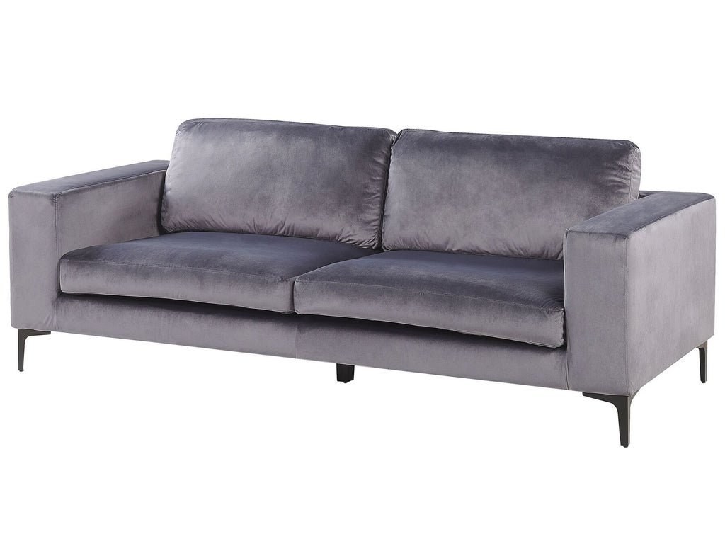 3 Seater Velvet Sofa Dark Grey VADSTENA