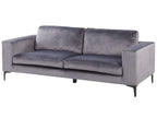 3 Seater Velvet Sofa Dark Grey VADSTENA