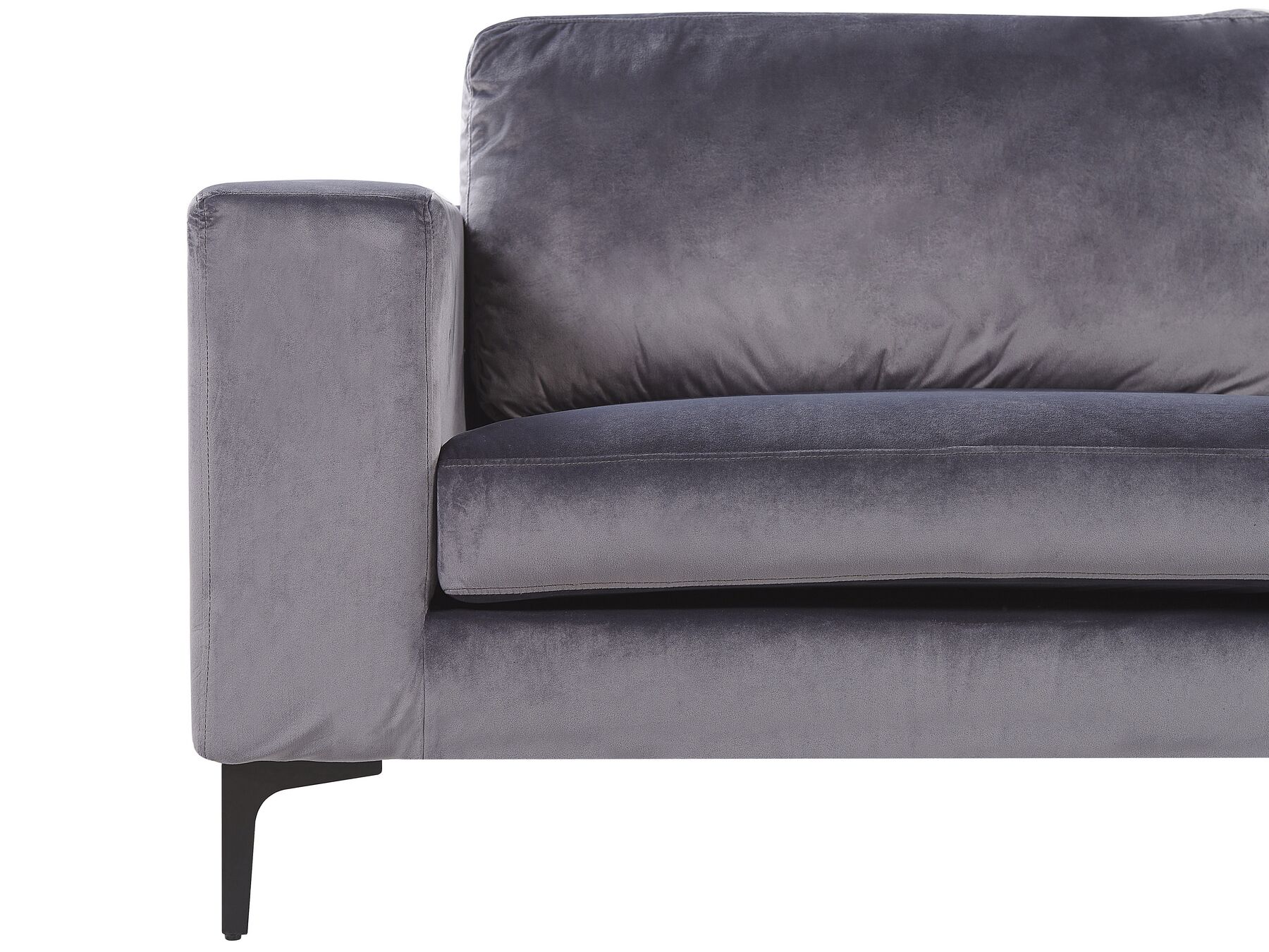 3 Seater Velvet Sofa Dark Grey VADSTENA