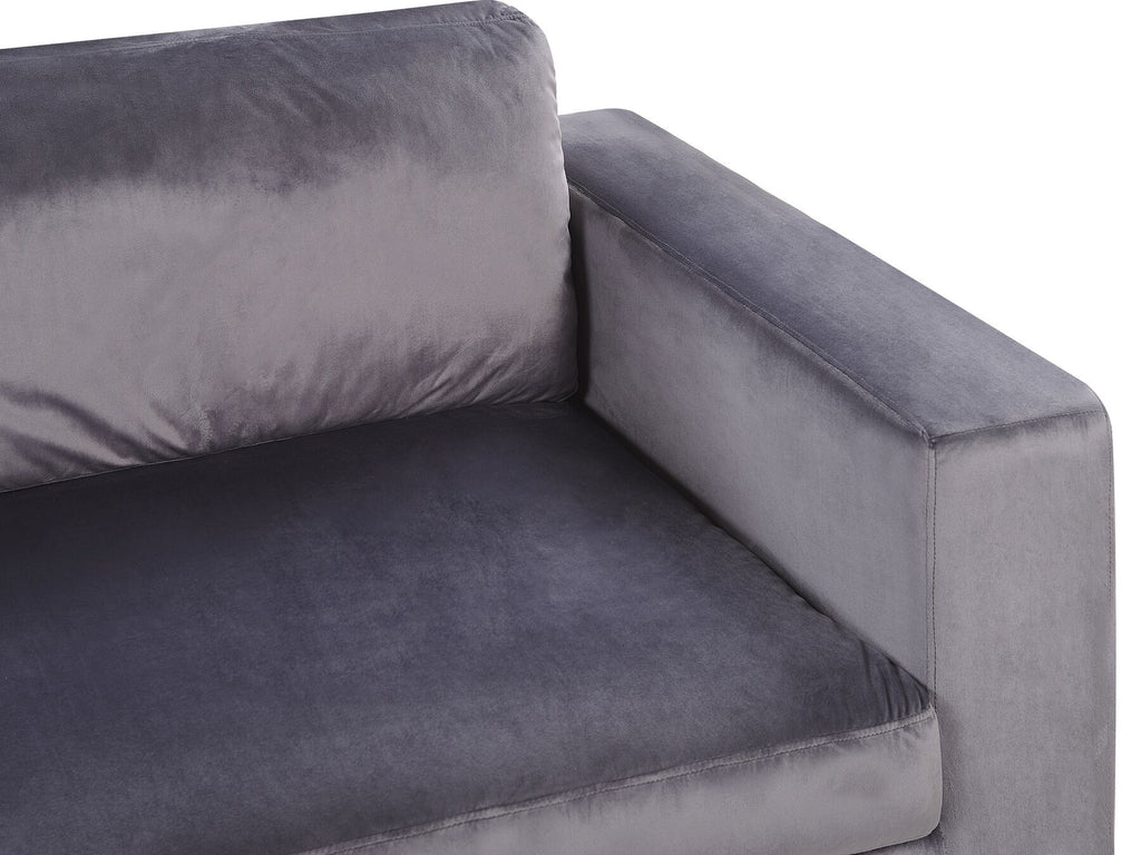 3 Seater Velvet Sofa Dark Grey VADSTENA