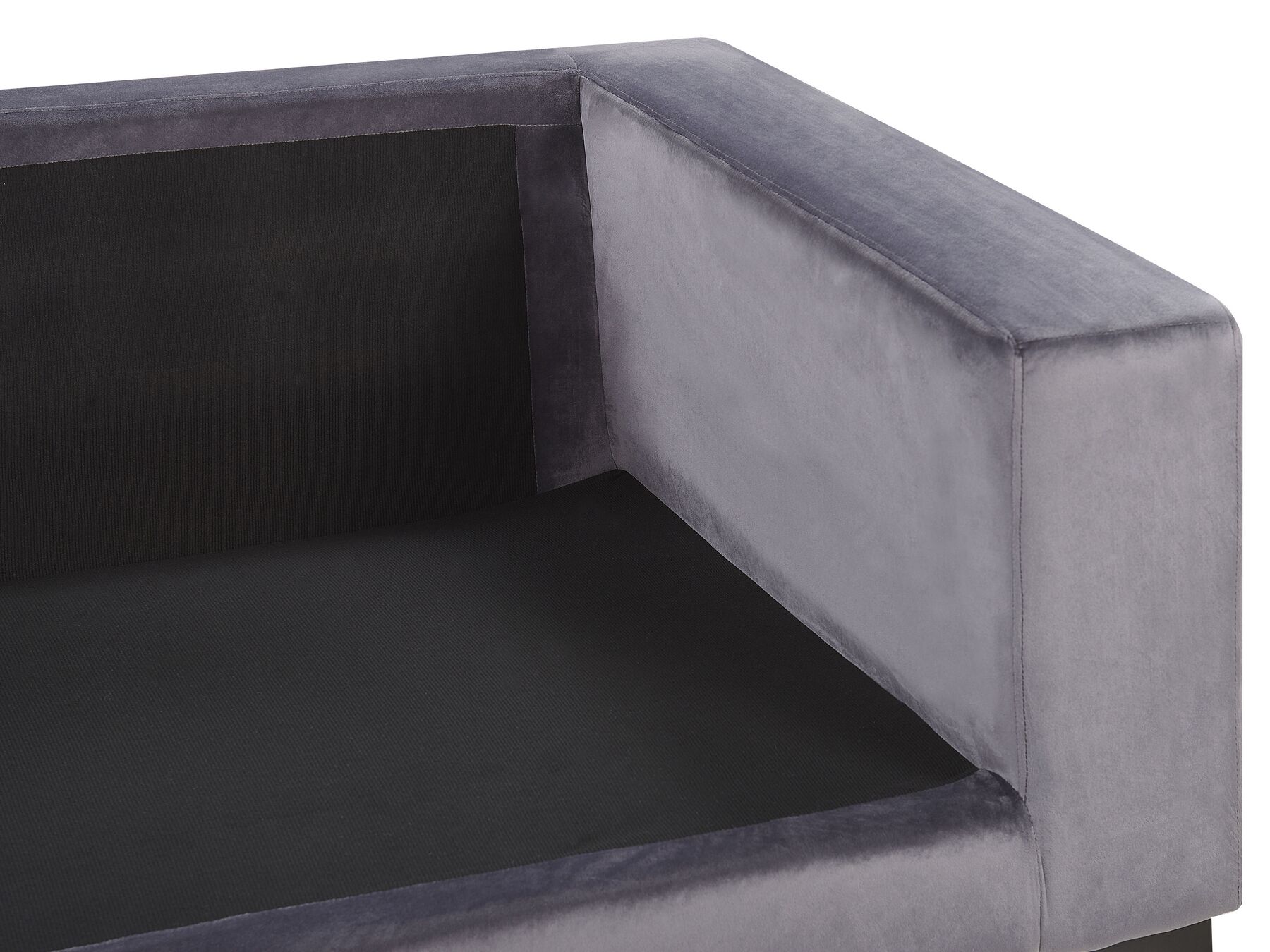 3 Seater Velvet Sofa Dark Grey VADSTENA