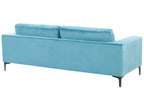 3 Seater Velvet Sofa Light Blue VADSTENA