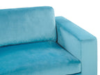3 Seater Velvet Sofa Light Blue VADSTENA
